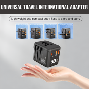 Universal Travel Adapter Plug Voltage Converter Multi Power Wall Charger  USB PD ports Fast Charging For UK/US/AUS/Eu