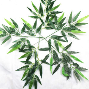 10/1pcs Branches Artificial Bamboo Leaves Silk Cloth Green Plastic Plants for Wedding Decoration Home Office Garden Fake Leaves