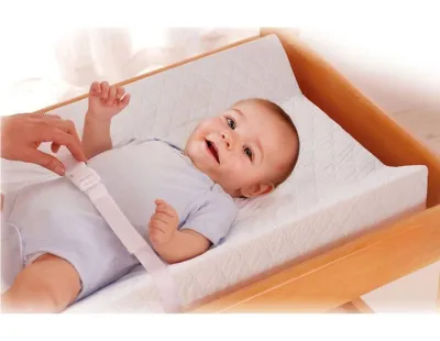 Contoured Baby Diaper Changing Mat Waterproof Pad Foam Contoured wedge with safety belt cot top changer Mattress