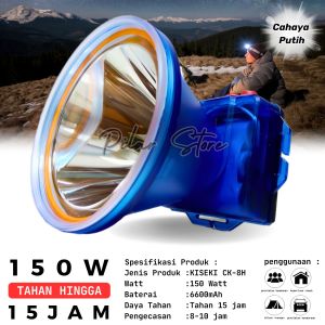 Senter Kepala 150 watt LED KISEKI CK-8H Headlamp Diving Super Terang Cahaya Dan Kuning Putih Outdoor Headlight Tahan 15Jam Waterproof