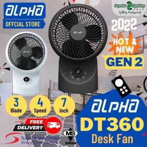 New Alpha Desk Fan Motto Dt360 Gen 2 Oscillation 360 Air Circulator Table Fan With Remote Control Kipas Meja