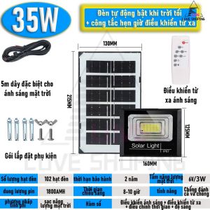 【Giao hàng cực nhanh】đèn led năng lượng mặt trời 25w 35w 80w pin năng lượng mặt trời bóng đèn led