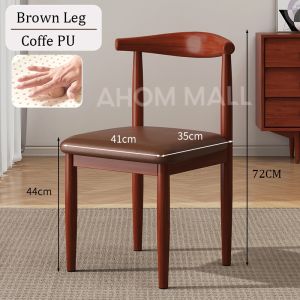 IronRoot Nordic Ergonomic Dining Chair Study Chair Arm Backrest Chair Armchair Wooden Accent Chair Wooden Texture Office Chair