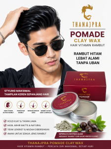 Minyak rambut cowok basah tidak lengket harum pomade rambut pria clay Thanajpra penghilang uban