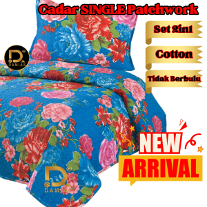 Patchwork Set 2 in 1 Hamparan Fahim Single Size Katil Anak Bujang Cotton Blend Mix Modern Abstract  Design