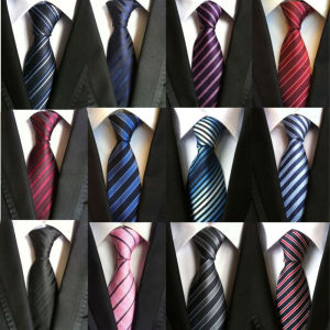 GVDBHFD Accessories Stripe Neck Ties Collar Skinny Tie Business Formal Tie Casual Woven Groom Neck Wear Party