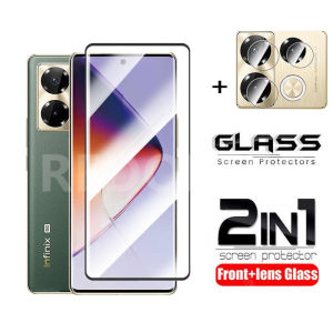 Infinix Note 40 5G 2 in 1 Screen Protector+ Protector Full Cover Full Glue Infinix Note40 5G Note 40 Tempered Glass Film Protection With Camera Flim Protection