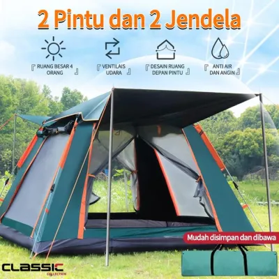 [READY STOCK] [OUTDOOR ADVENTURE] TENDA CAMPING KAPASITAS 4-6 ORANG TENDA GUNUNG TENDA OTOMATIS | TENDA CAMPING | PERLENGKAPAN OUTDOOR | HIKING & TRAVELING