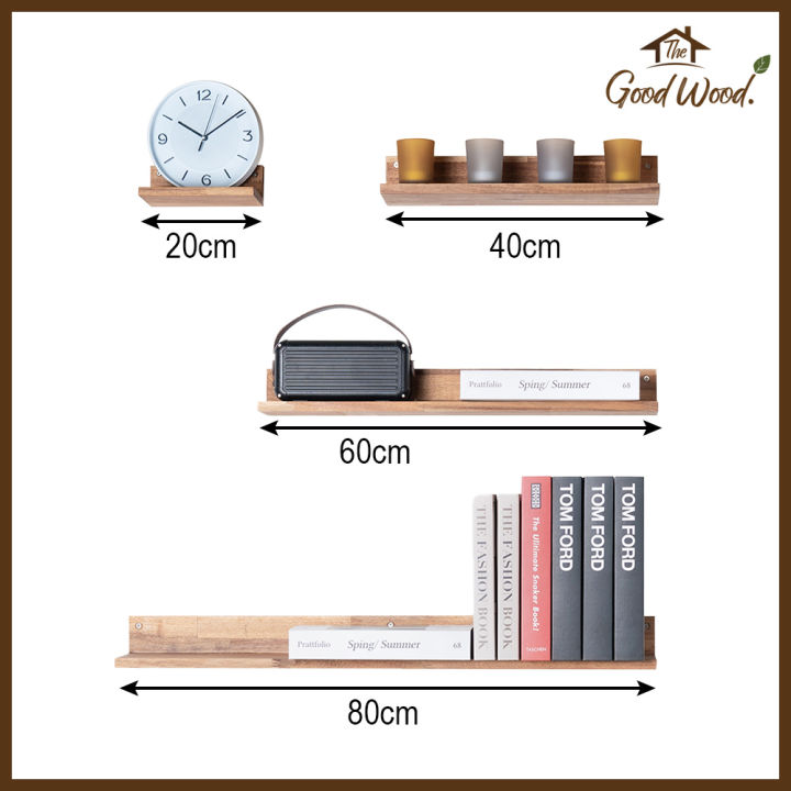 ชั้นวางของติดผนังไม้ ACACIA กว้าง 15cm สไตล์มินิมอล
