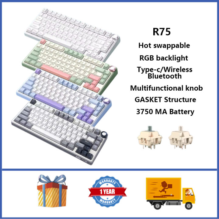 ＜918＞RK Royal Kluge R75 Wireless Mechanical Keyboard GASKET Structure