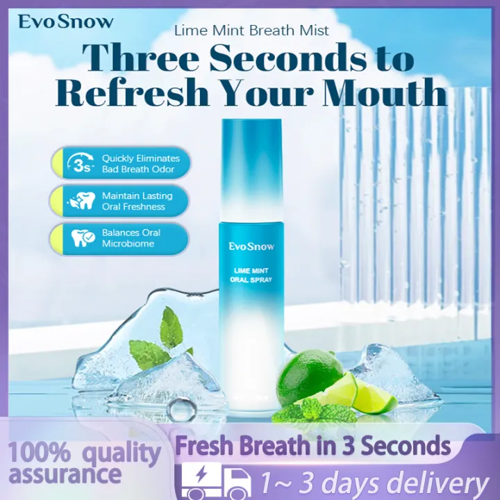 EvoSnow Mouth Spray Breath Freshener/Oral Freshening Spray/Long-lasting Freshening Bad Breath Kissing Artifact