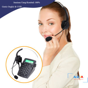 Voicejoy Telephone Desk HT800 with Headphone Call Center VH500 - Black