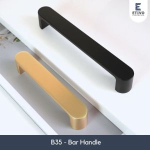 Etivo B35 Pull Bar Handle Gold| Tarikan Laci Gold | Gagang Pintu Lemari