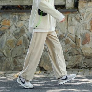 Quần ống rộng nam DOLARO nhung tăm quần jogger dài dáng suông nam nữ mang hai kiểu