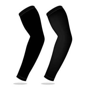 EVO WHITE & NEON YELLOW Arm Sleeve (1pair) Black Cotton Spandex Fit