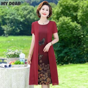 Dress for Women New Style Chiffon Dresses Fake Two A-line Dresses