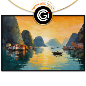 Tranh treo tường dán tường Canvas phong cảnh quê hương sơn dầu. CGI-41