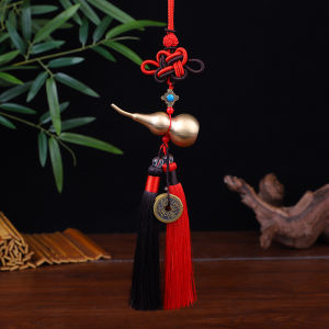 【Pure Copper Gold Border Knot Five Emperors Money】【纯铜 金边结 五帝钱】桃木 白玉 一体镇宅 天然 葫芦 Emperor Coin Fengshui Natural Jade Gourd