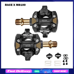 RACEWORK X-M8100 MTB Bike Parts DU Bearing Pedal Super Light Composite Carbon Fiber Self-Locking Bicycle Footrest Accessories