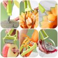 4 In 1 Watermelon Slicer Cutter Scoop Fruit Carving Cutter Fruit Platter Fruit Dig Pulp Separator Kitchen Gadgets Acces. 