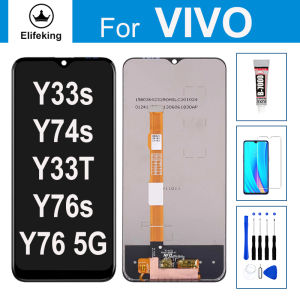 LCD For VIVO Y33S V2109/Y76s V2156A/Y76 5G V2124/Y74s V2009A/Y33T Touch Screen Digitizer Assembly Replacement+Glue+Tool