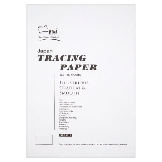 Uni A4 Japan Tracing Paper (White) 15sheets per pkt Lazada