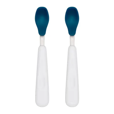 Oxo Tot Feeding Spoon Set of 2 with Soft Silicon Navy (For free Gift Only not for sale)