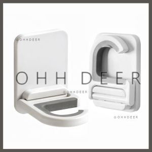 OHHDEER Mop Holder Wall Mount Broom Mop Hanger Umbrella Mop Clip Organizer Storage Rack Bathroo 折叠拖把架(挂钩)m Accessories