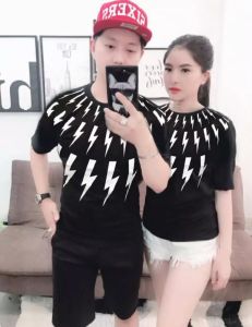 [HCM]Áo Cặp - Áo thun nam nữ in hình TS độc đẹp vải dày mịn mát ( đen trắng )