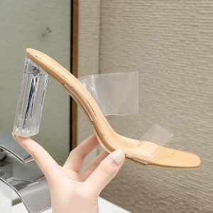 Korean Black High Heel Sandals For Women Elegant Fashion Pointed Toe 3.5 inch Stiletto Heels