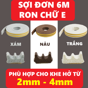 Ron chữ E dán khung cửa loại  Nẹp chắn khe hở NANORON cửa đi cửa ra vào chống va đập chống ồn bảo vệ cánh cửa.