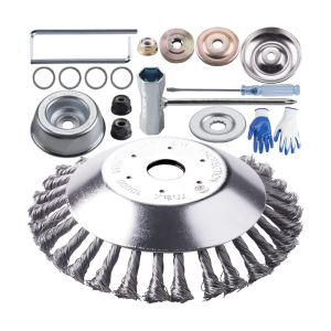 Adapter Steel Wire Brush Weeding Trimmer Head With Carbon Steel Construction For Secure Attachment And Reduced Vibration