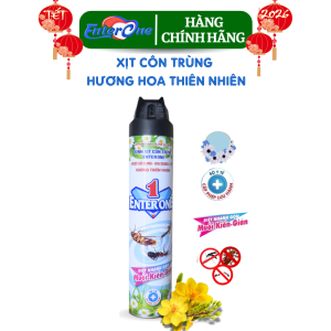 {Hàng chính hãng}   Bình xịt côn trùng EnterOne hương hoa thiên nhiên 600ml. Xit diệt kiến diệt gián diệt muỗi xịt côn trùng hiệu quả an toàn được Bộ y tế cấp phép