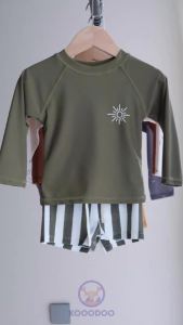 Boys Two-Piece Swimsuit Set Long Sleeve Rashguard with UV Sun Protection-152c4c8b