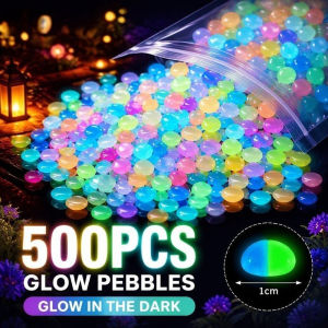 Glow In The Dark Pebbles 500 Pcs Multicolor Resin Luminous Stones Aquarium Gravel Garden