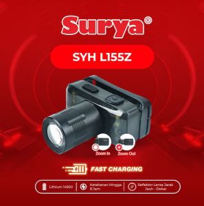 Luby Zoom LED Headlight Tahan Air Cahaya Putih dengan Baterai Tahan Lama dan Plug USB Type C L-2922L