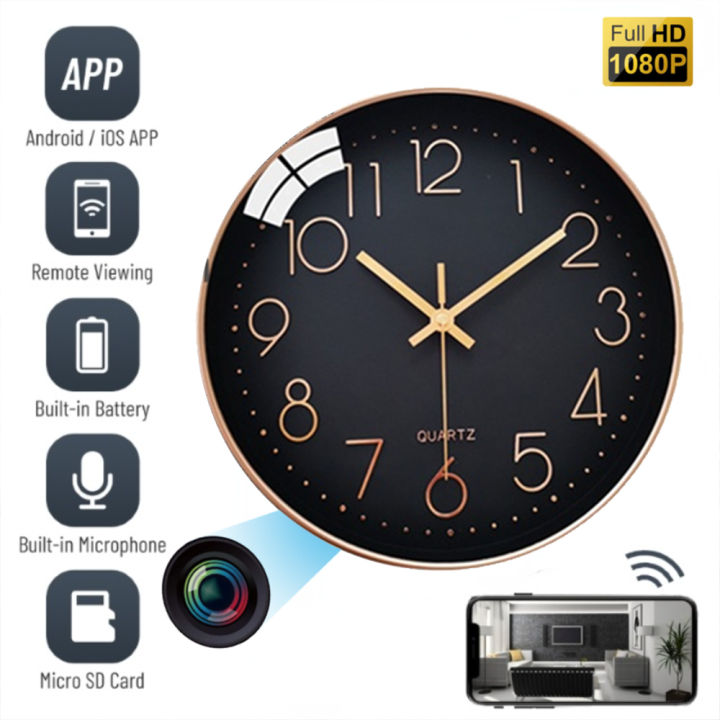 [Ready Stock] 1080P Wall Clock Camera HD Mini Camera IP WiFi CCTV Wall Clock Home Security