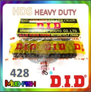 RANTAI MOTORSIKAL DID 428 HDS 112L | 116L | 124L | 132L HDS CHAIN D.I.D (BLACK)