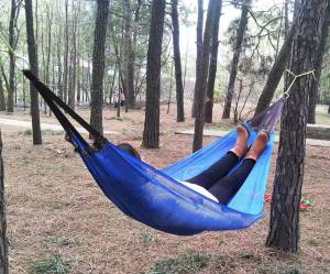 Happy Mall COD Ice Silk Duyan Anti-Rollover Ice Silk Mesh Hammock Outdoor Sleeping Single Double Hammock