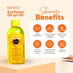 BONITA SUNFLOWER OIL SPF 30 COLLAGEN FIRMING 100ML Organic Hydrating Body Massage Moisturizer