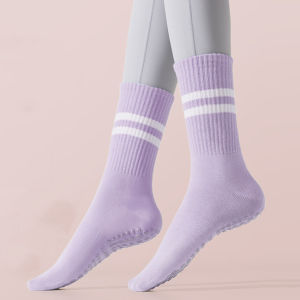 ถุงเท้ากีฬา ถุงเท้าโยคะ แบบกันลื่น ถุงเท้าข้อยาว ถุงเท้าซิลิโคน สําหรับเล่นโยคะ ถุงเท้าโยคะยาว สำหรับผู้ใหญ่ ถุงเท้ายาว มี 4 สี