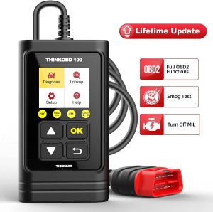 THINKCAR THINKOBD 100 Live Data Reset Engine Light Diagnostics All OBD2 Functions Car Scanner Diagnostic Tool DTC Lookup VIN