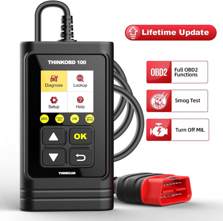 THINKCAR THINKOBD 100 Obd2 Scanner Code Reader for Auto Car Diagnostic Tools Scanner for Honda Toyota Mazda Mitsubishi Hyundai EOBD Check Engine Turn off Engine Light Read Erase Codes Lifetime Free Update