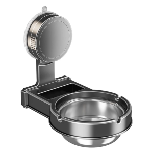 Practical Carbon Steel Bathroom Ashtrays Wall Mounted Suction Cup Toilet Trays for Home Hotel Convenient Designs