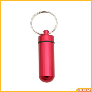 Nurm Aluminum Keychain Medication Pill Box Portable Mini Travel Pill Boxes Medicine Vitamin Holder case