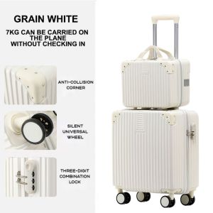 TRAVELCUL Free 14Inch Lightweight Luggage Traevl Bag 7kg Hand Carry Luggage 360° Universal Wheels Suitcase Luggage