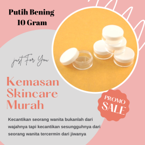 (ISI 10 PCS) TERMURAH POT KOSMETIK 10 GRAM PUTIH BENING - KEMASAN MAKEUP TOOLS - SHARE IN JAR TEMPAT CREAM/LIP BALM