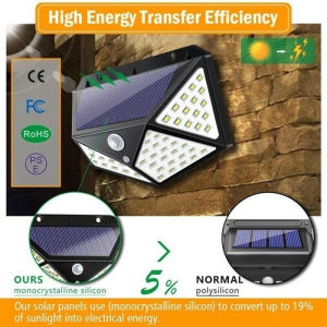 SHUNAICHI Home 100LED Solar Lights Charging Outdoor Courtyard Wall Lamp Solar Sensor Motion Light Waterproof Solar Wall Lamp Garden Decor
