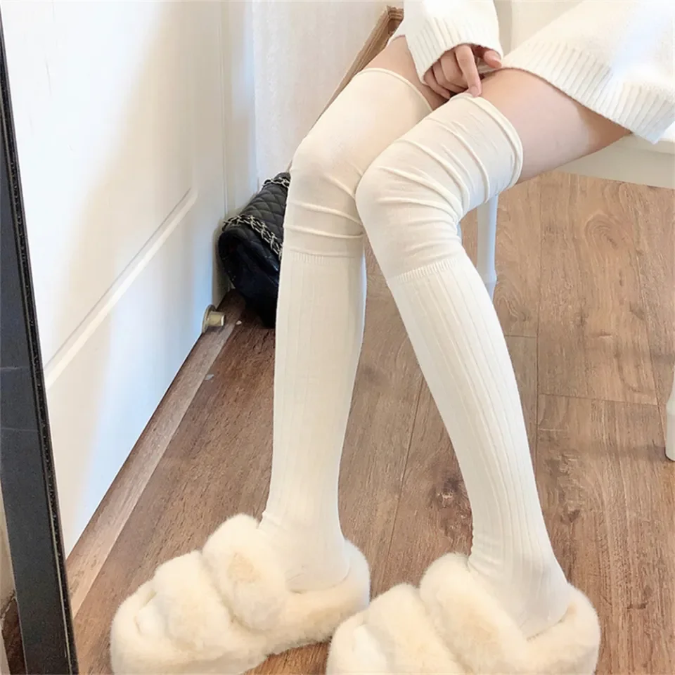 Long Socks Thigh High Stockings Women Leg Warmer Over Knee Long Sock Skinny  Cotton Fluffy Stocking | Lazada.vn