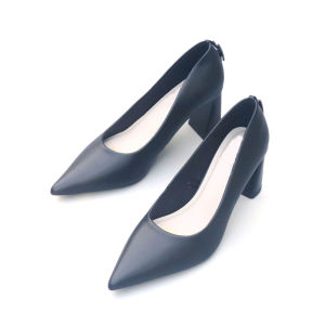 ( Mẫu Mới ) Giày Cao Gót Nữ Thời Trang HT.NeO Da Êm Mềm Nhập Khẩu Cao Cấp  Thiết Kế Mũi Nhọn Gót Vuông Cao 7.5cm  Kiểu Dáng Sang Trọng  Lịch Thiệp